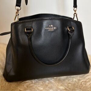 Coach Black Leather Crossbody/Shoulder Tote Bag